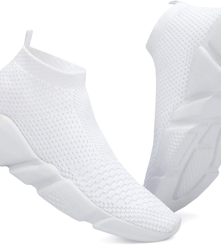 Women'S Running Knit Comfortable Lightweight Breathable Casual Sports Shoes Fashion Sneakers Slip-On Walking Shoes