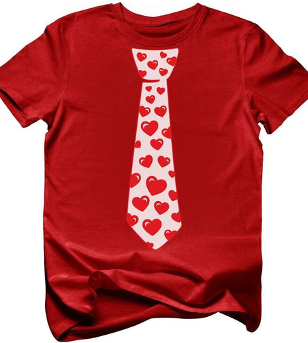 Red Hearts Tie for Valentine'S Day Love Youth Kids T-Shirt
